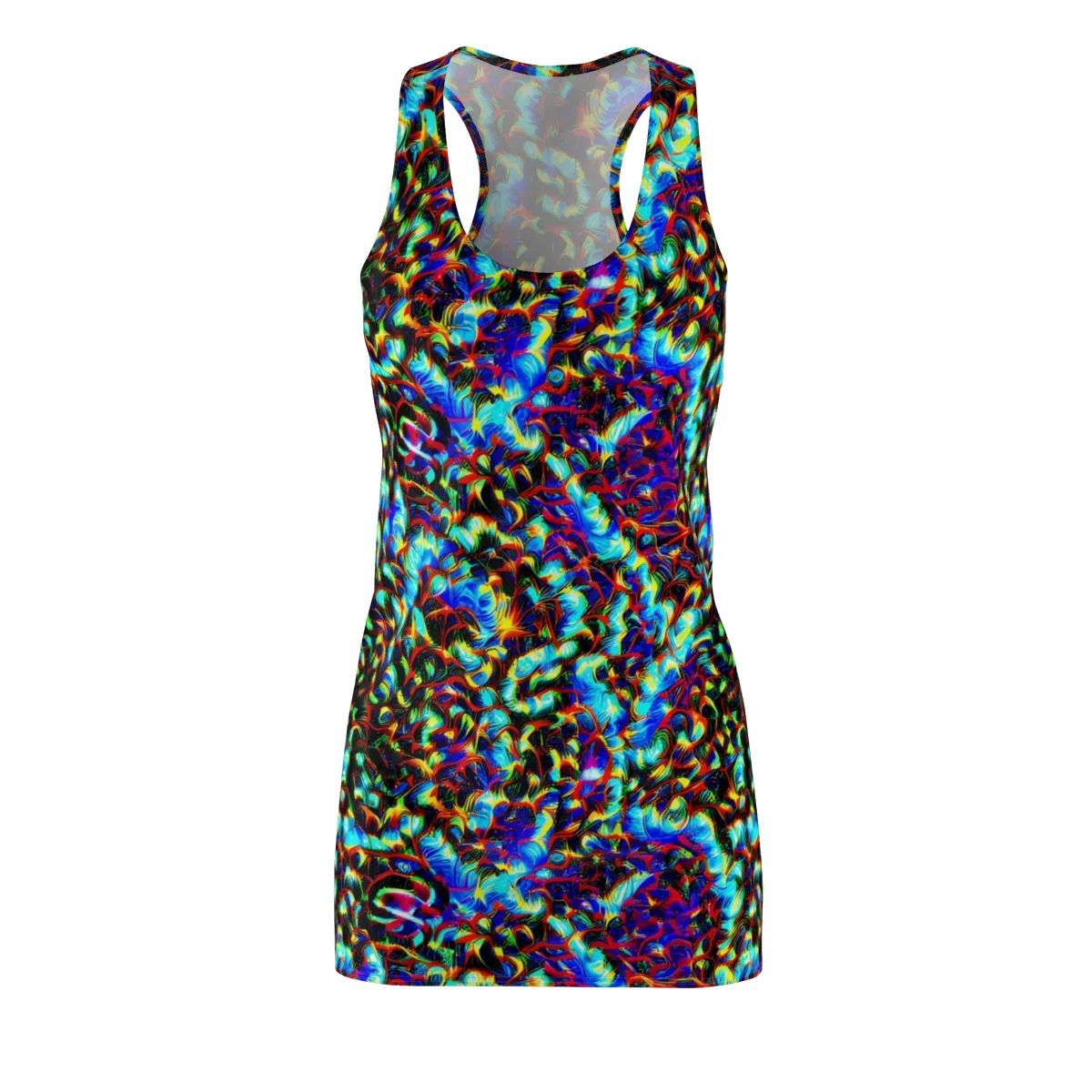 Blue Flame Jungle on Racerback Dress — Front