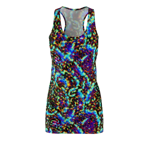 Blue Flame Jungle on a Racerback Dress