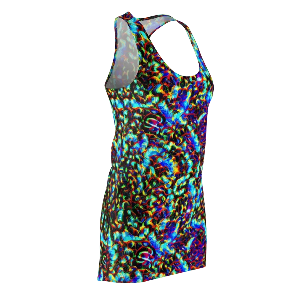 Blue Flame Jungle on Racerback Dress — Front Side