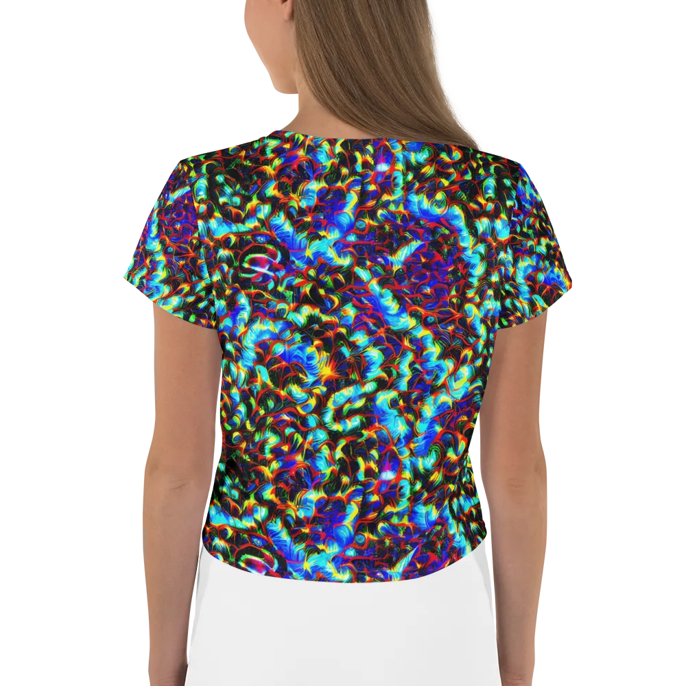 Blue Flame Jungle on Crop Tee — Back