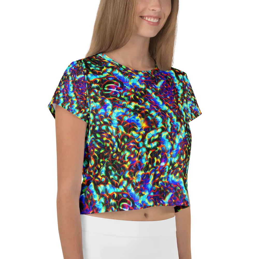 Blue Flame Jungle on Crop Tee — Right