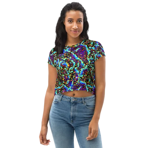 Blue Flame Jungle on a Crop Tee