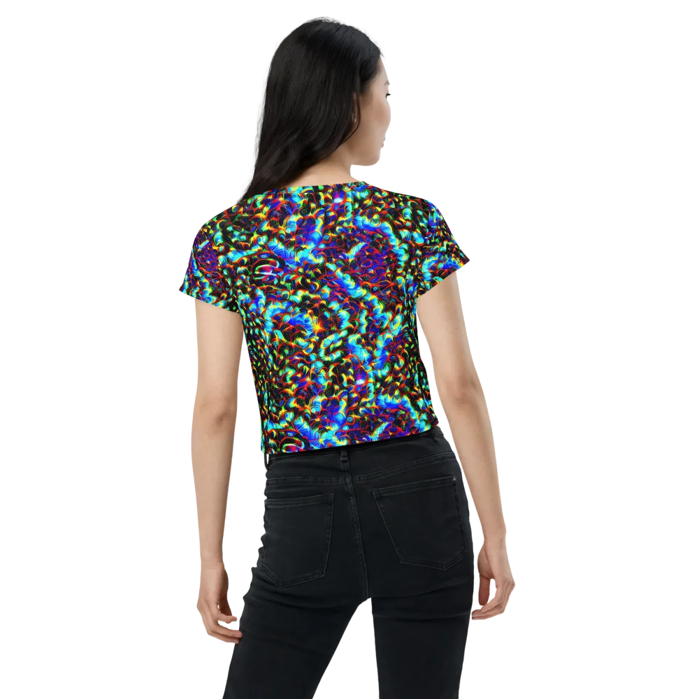 Blue Flame Jungle on Crop Tee — Back