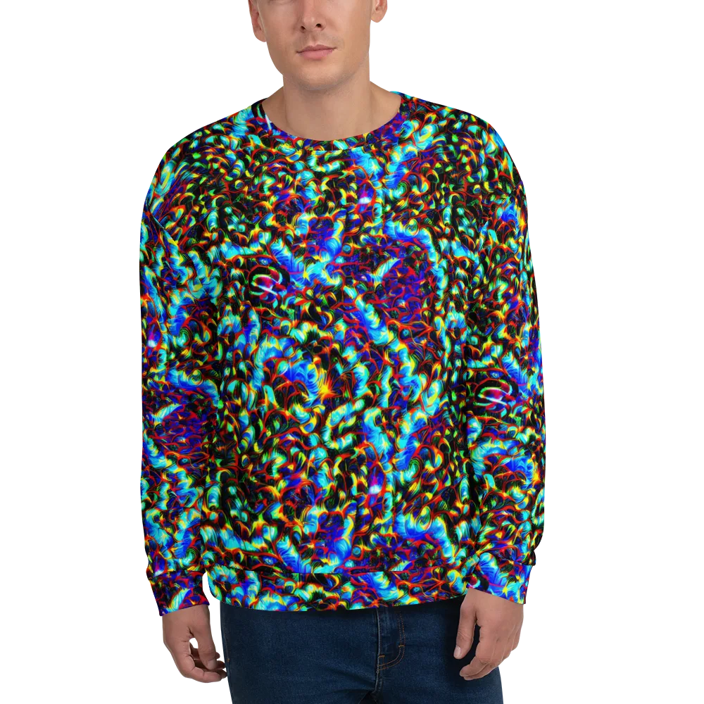 Blue Flame Jungle on Sweatshirt — Front