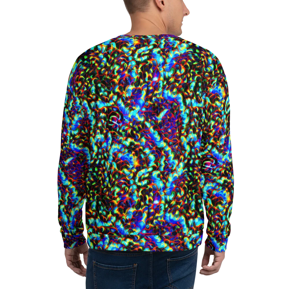 Blue Flame Jungle on Sweatshirt — Back