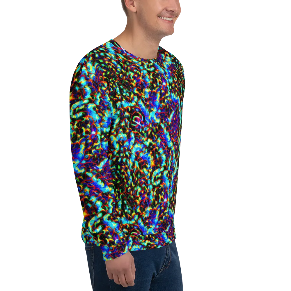 Blue Flame Jungle on Sweatshirt — Right Front