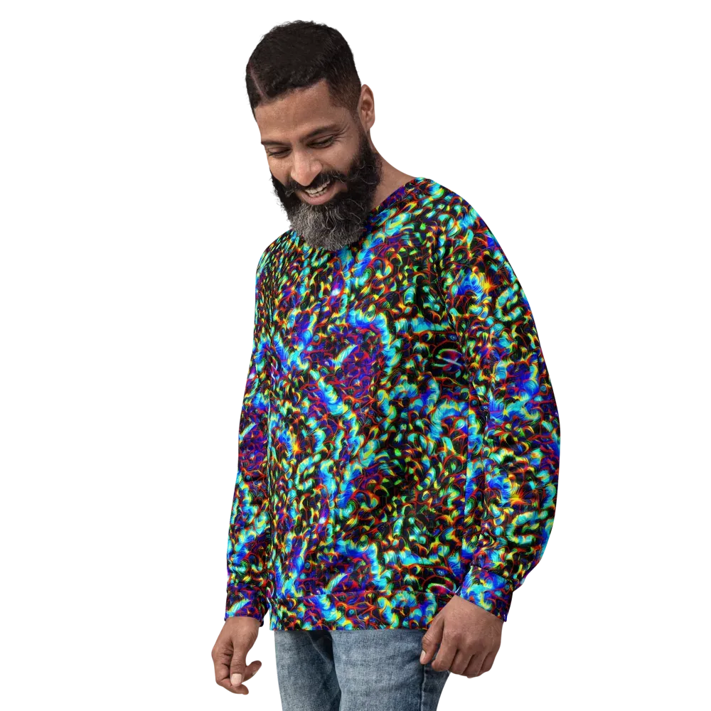 Blue Flame Jungle on Sweatshirt — Left Front