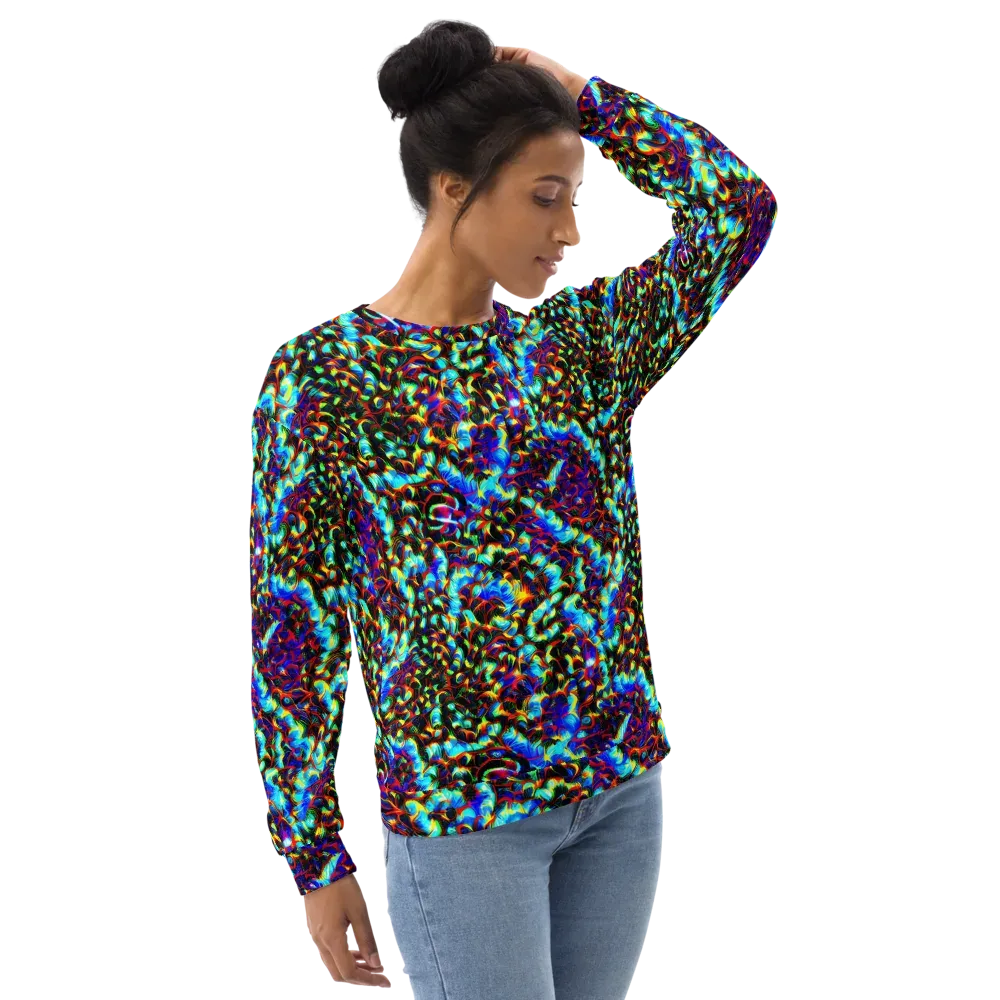 Blue Flame Jungle on Sweatshirt — Right Front