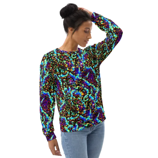 Blue Flame Jungle on a Sweatshirt