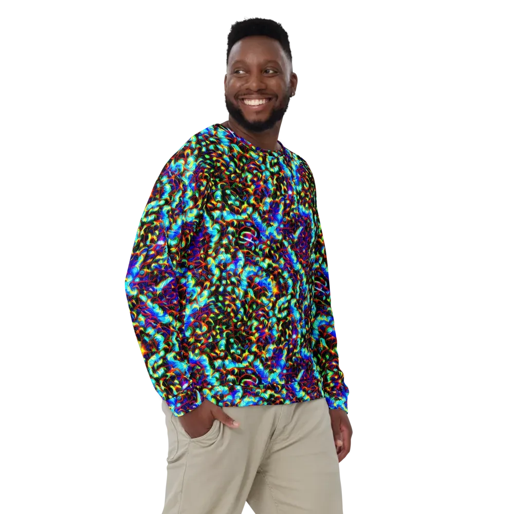 Blue Flame Jungle on Sweatshirt — Front