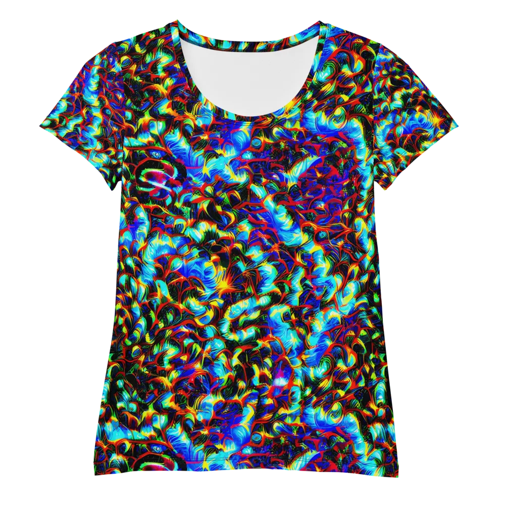 Blue Flame Jungle on Women's Athletic T-Shirt — Front