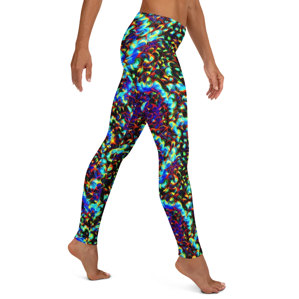 Blue Flame Jungle on Leggings — Right
