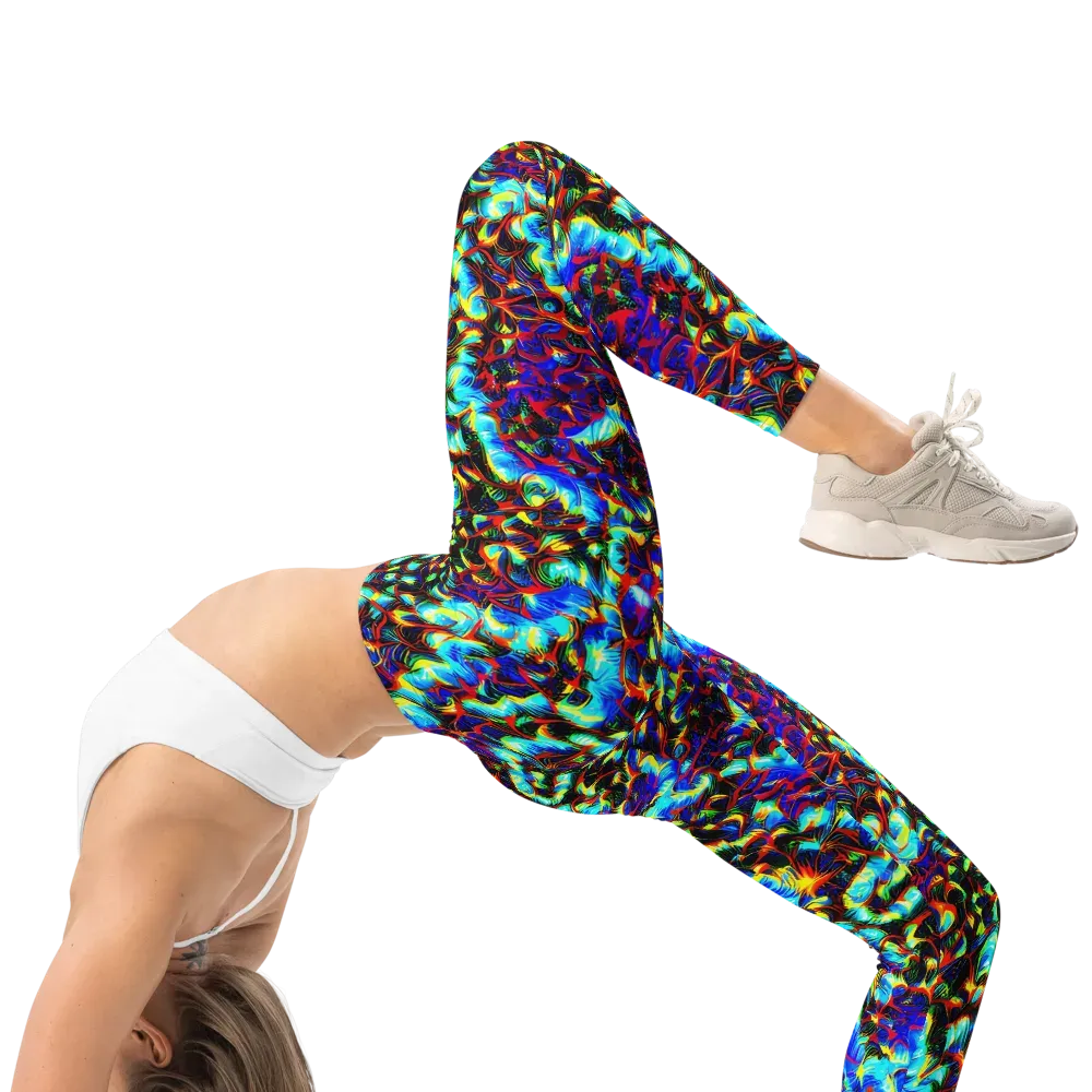 Blue Flame Jungle on Leggings — Right