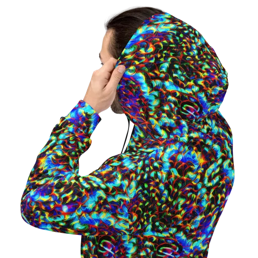 Blue Flame Jungle on a Hoodie