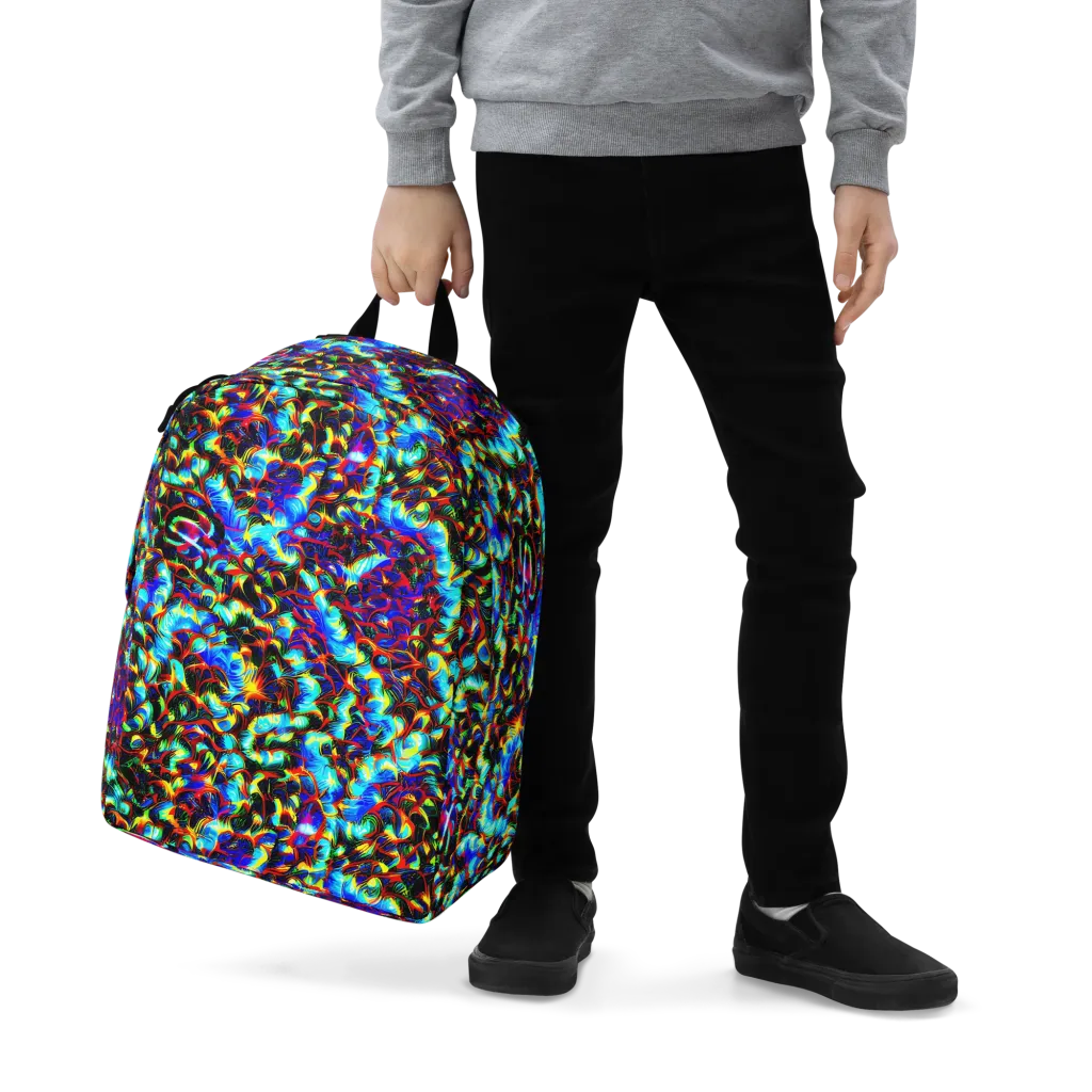 Blue Flame Jungle on Minimalist Backpack — Zoomed-in