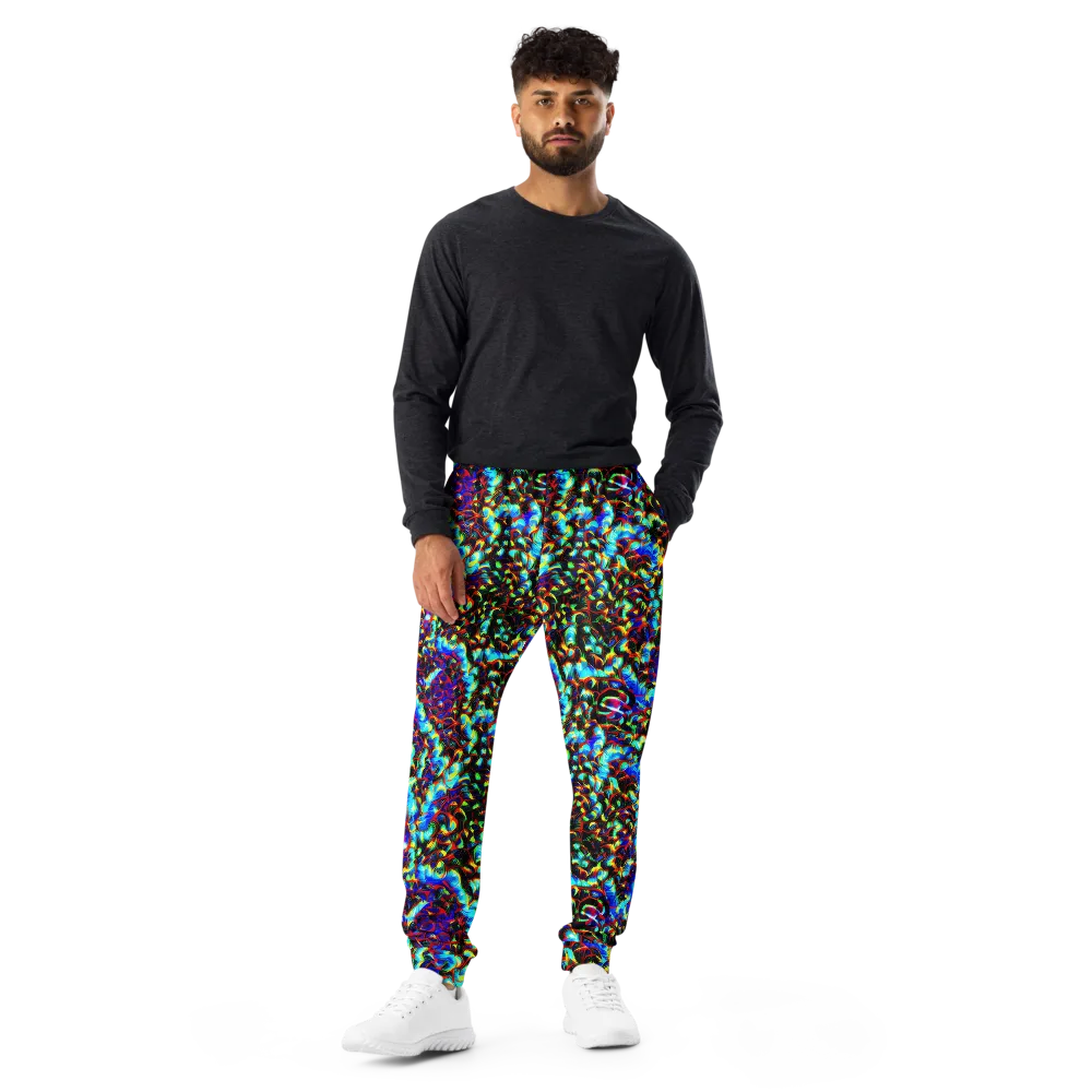 Blue Flame Jungle on Men's Joggers — Front