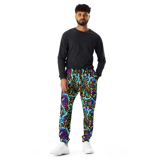 Blue Flame Jungle on a Men's Joggers