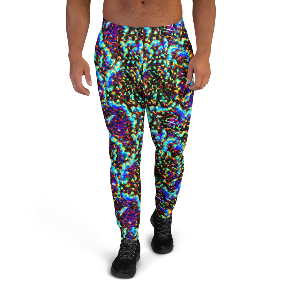 Blue Flame Jungle on Men's Joggers — Front