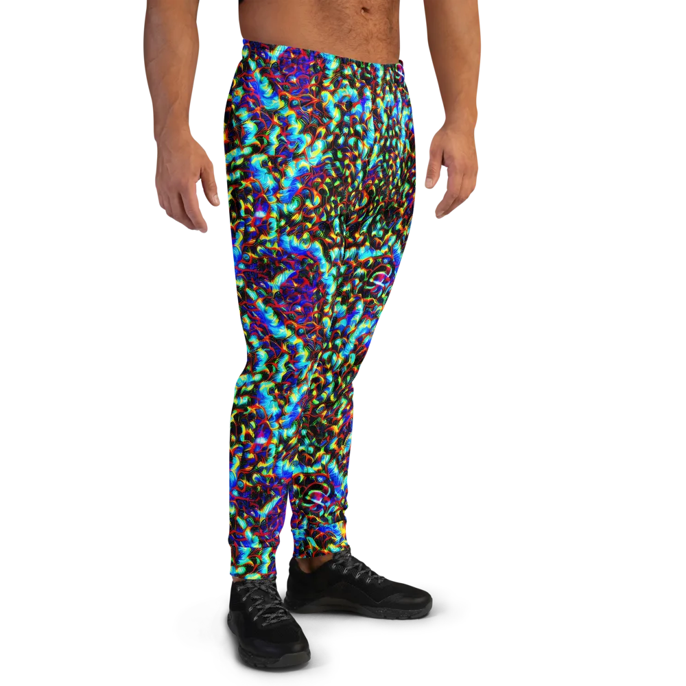 Blue Flame Jungle on Men's Joggers — Right
