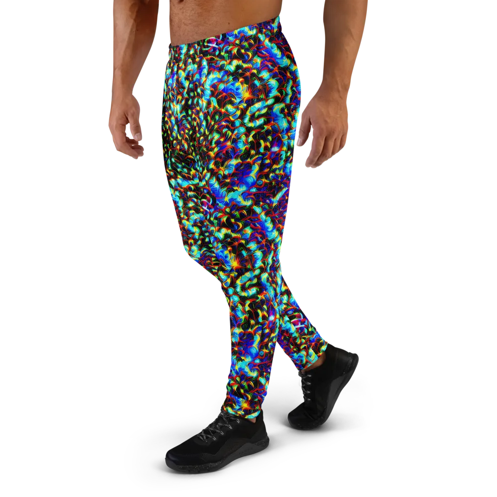 Blue Flame Jungle on Men's Joggers — Left