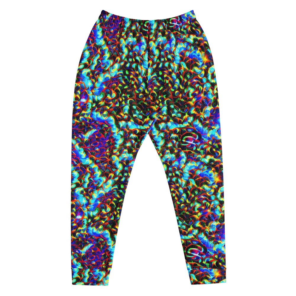 Blue Flame Jungle on Men's Joggers — Front