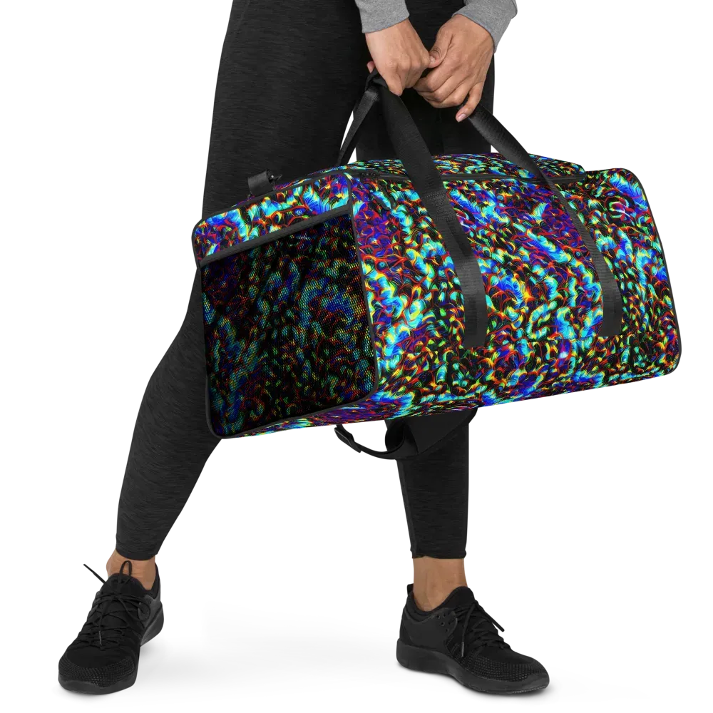Blue Flame Jungle on Duffle Bag — Right Front