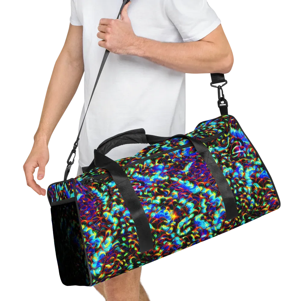 Blue Flame Jungle on Duffle Bag — Right Front
