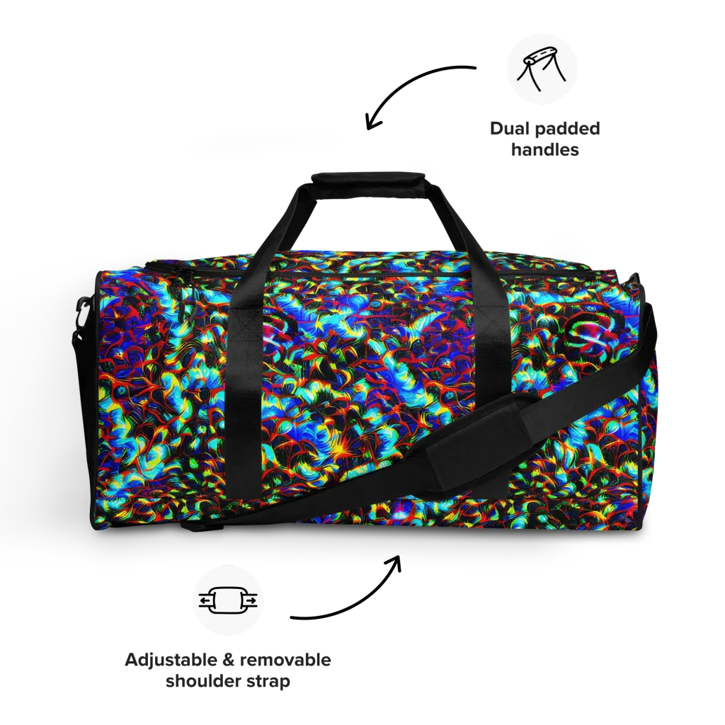 Blue Flame Jungle on Duffle Bag — Front