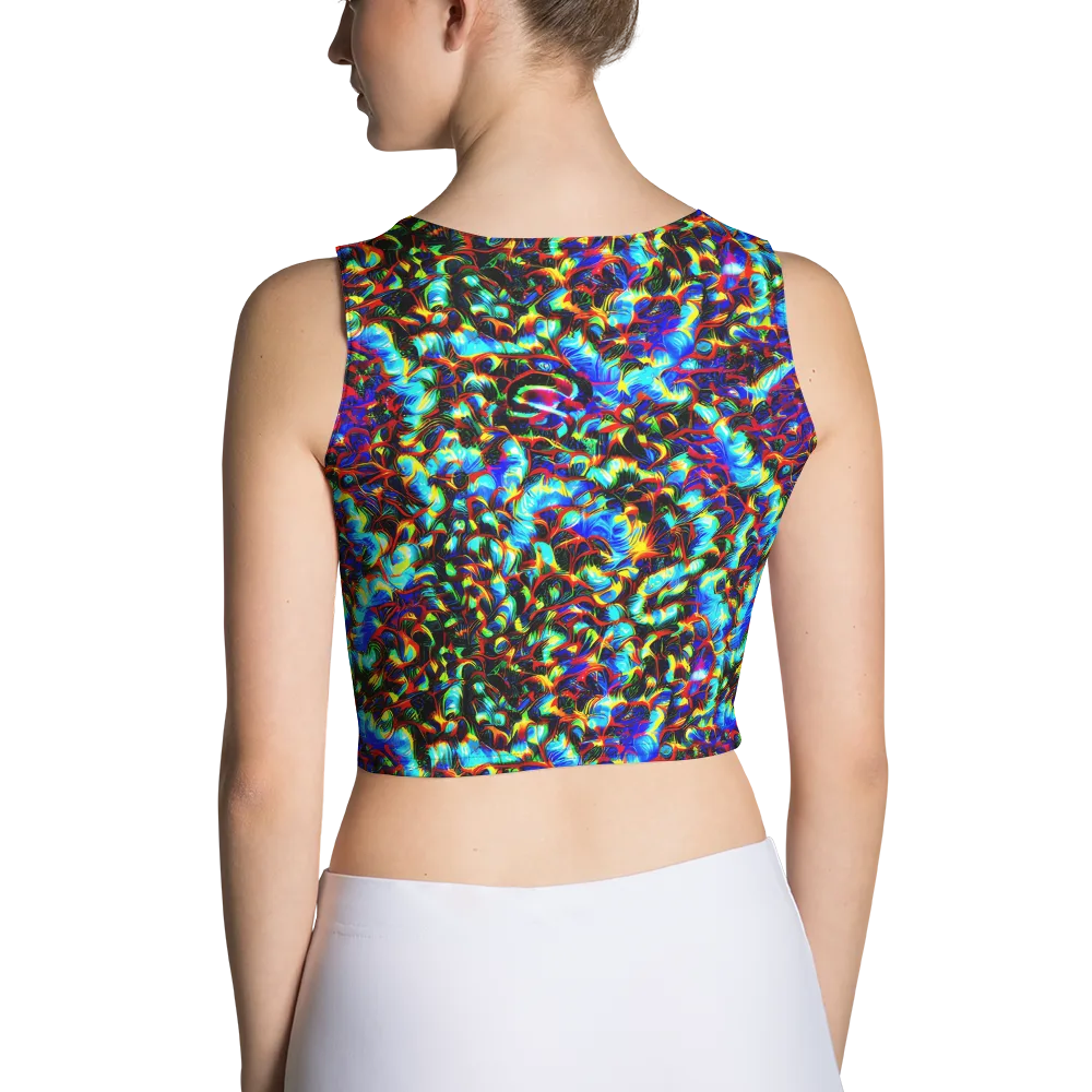 Blue Flame Jungle on Crop Top — Back