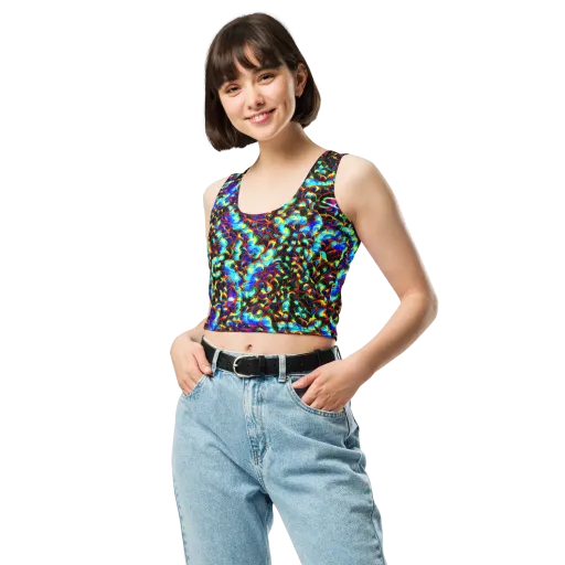 Blue Flame Jungle on a Crop Top