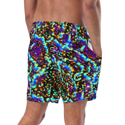 Blue Flame Jungle on a Swim Trunks