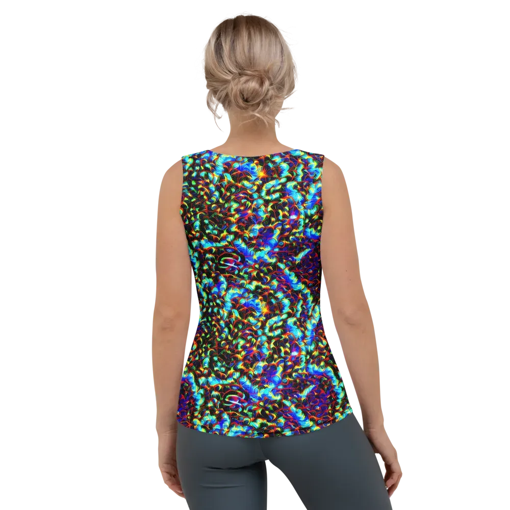Blue Flame Jungle on Women's Tank Top — Back