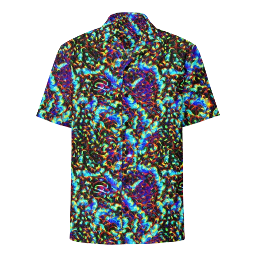 Blue Flame Jungle on a Button Shirt