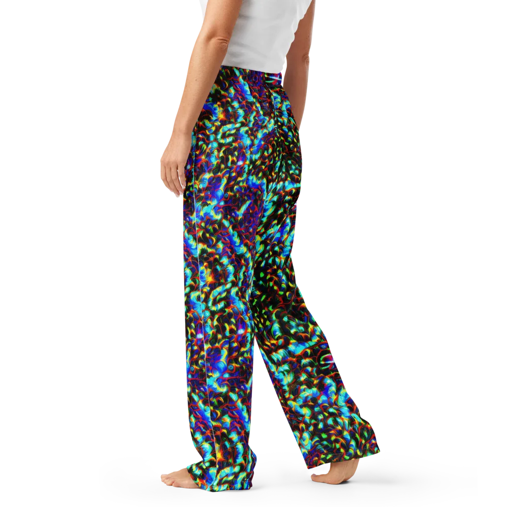 Blue Flame Jungle on Women's Pajama Pants — Left