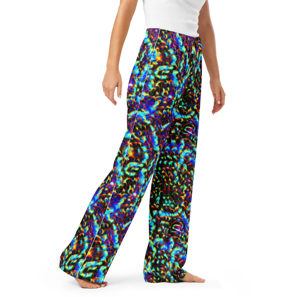 Blue Flame Jungle on Women's Pajama Pants — Right Front