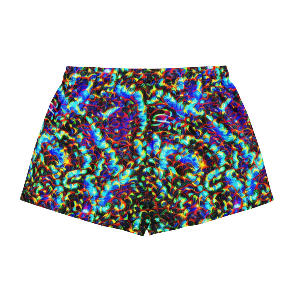 Blue Flame Jungle on Women's Pajama Shorts — Back