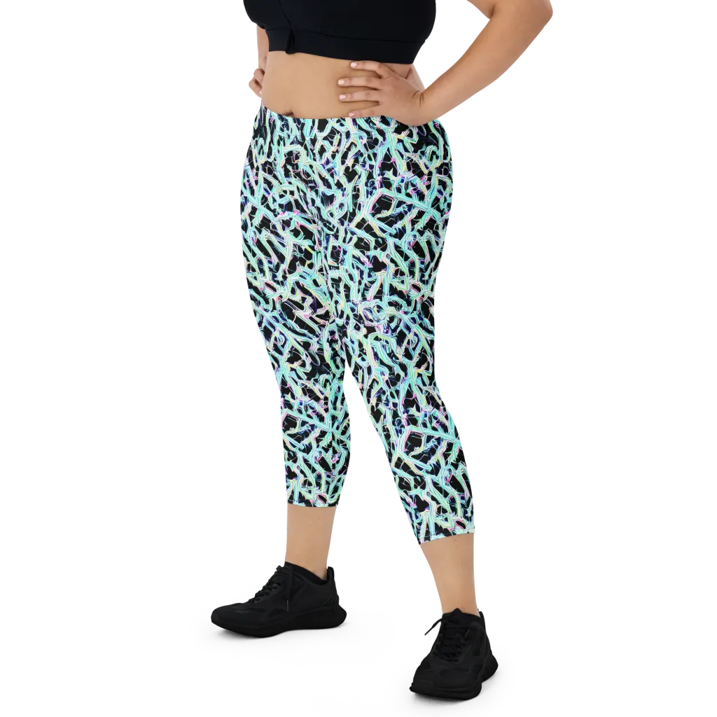 Quantum Weave on Capri Leggings — Front