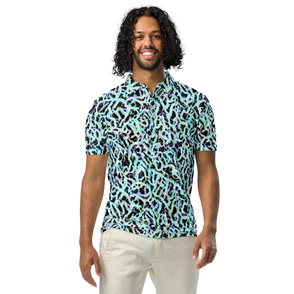Quantum Weave on Men's Slim Fit Polo Shirt — Front
