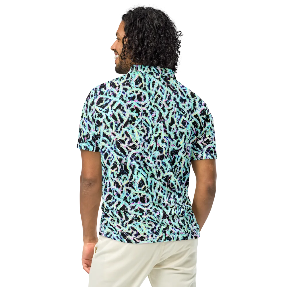 Quantum Weave on Men's Slim Fit Polo Shirt — Back