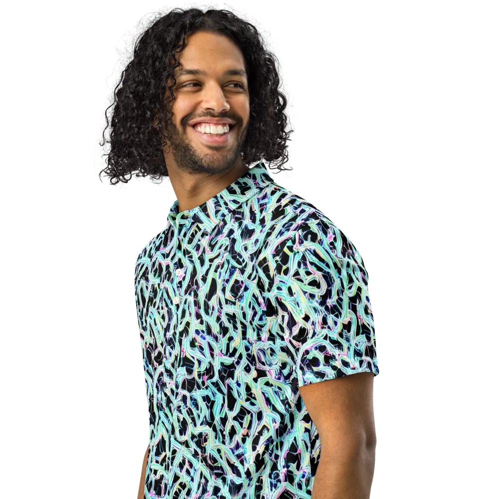 Quantum Weave on Men's Slim Fit Polo Shirt — Left Front