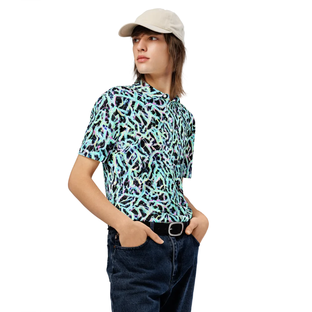Quantum Weave on Men's Slim Fit Polo Shirt — Right Front