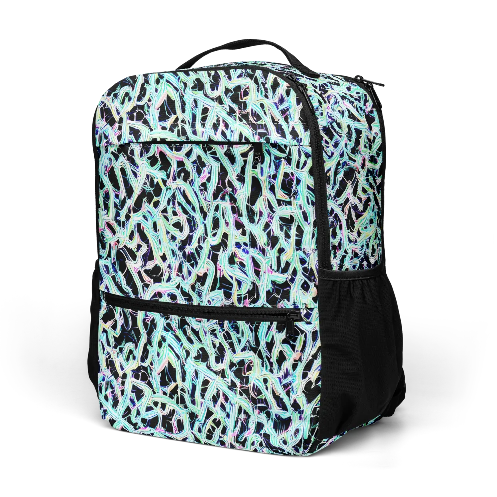 Quantum Weave on Utility Backpack — Left Front