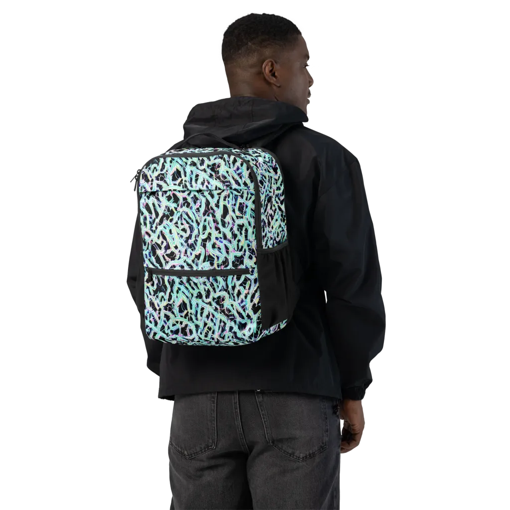Quantum Weave on Utility Backpack — Back