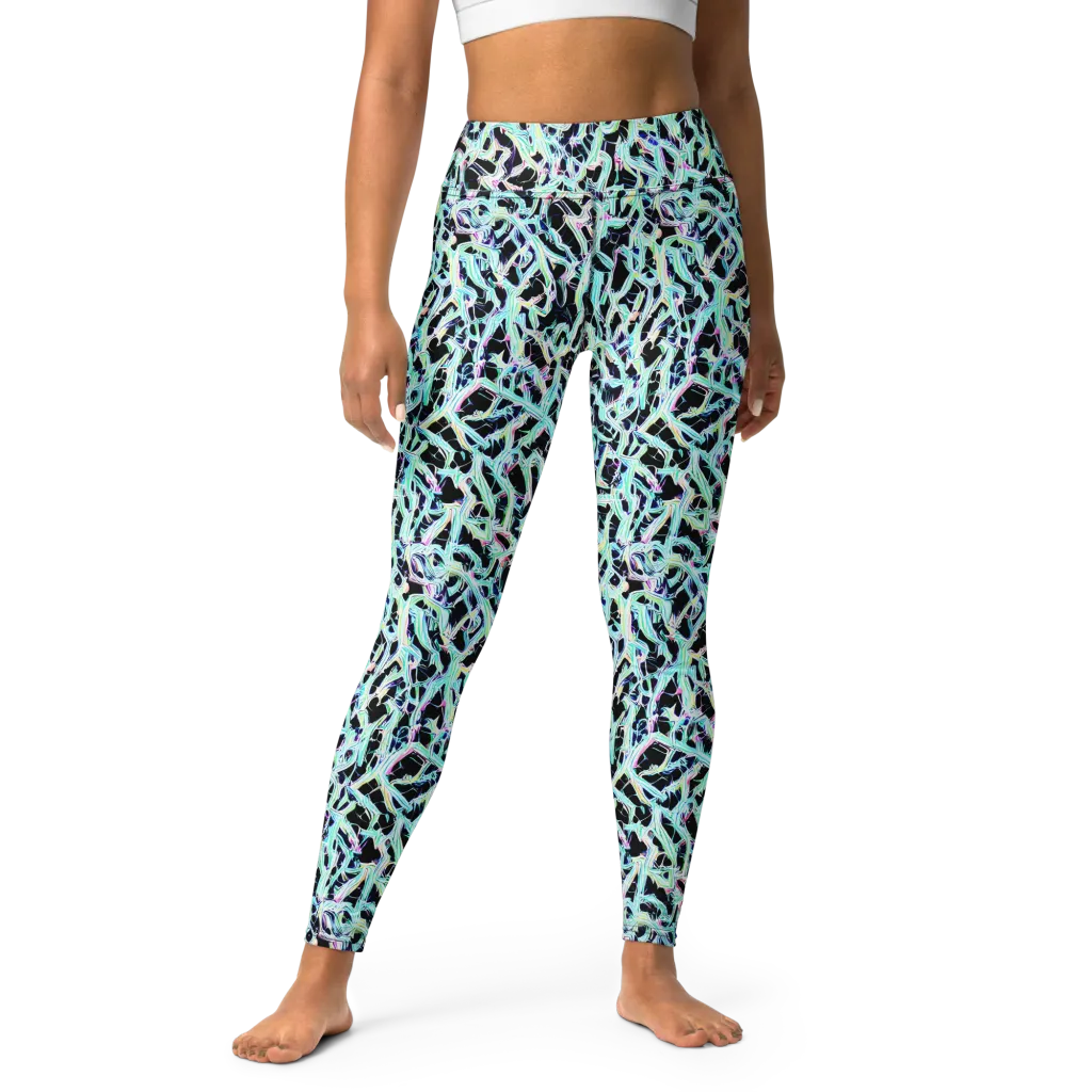 Quantum Weave on Yoga Leggings — Front