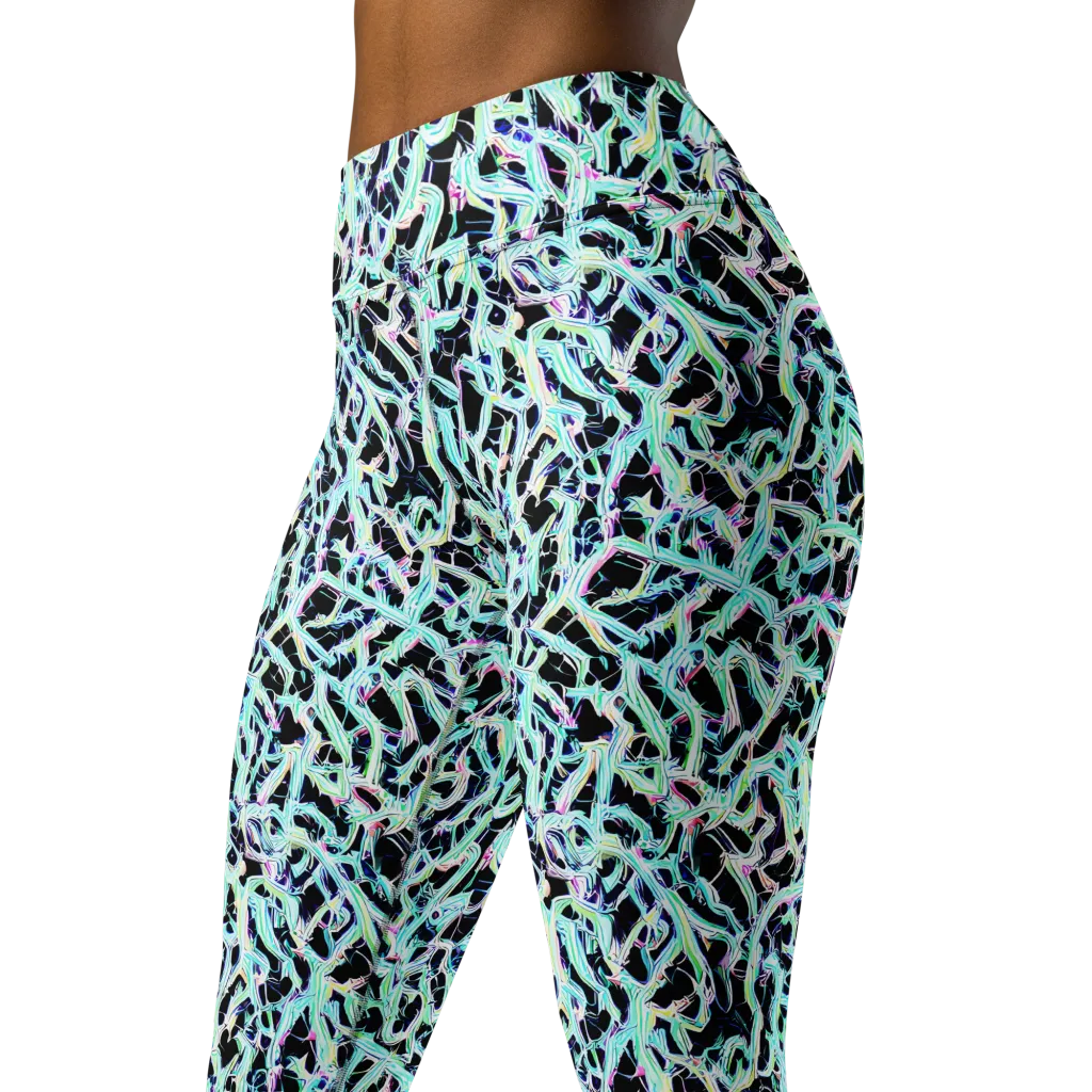 Quantum Weave on Yoga Leggings — Left Front