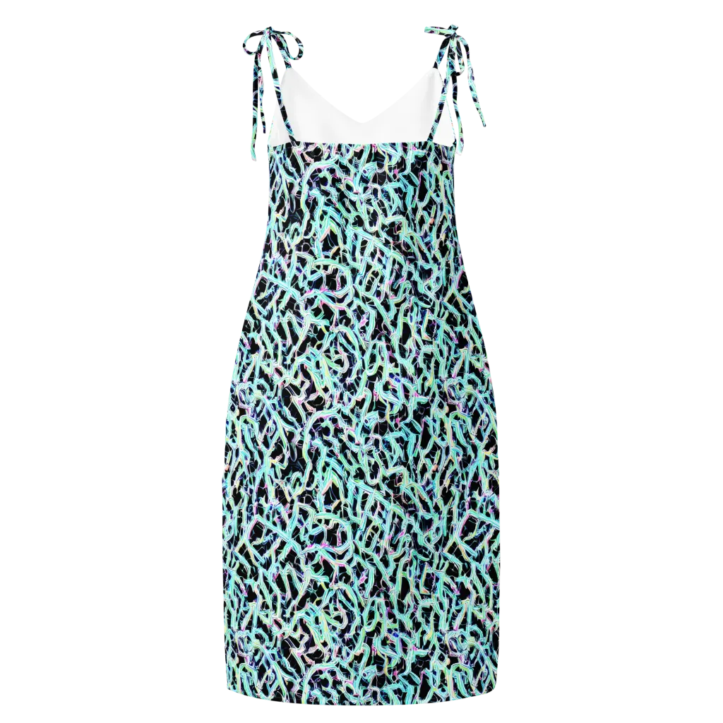 Quantum Weave on Slip Dress — Back