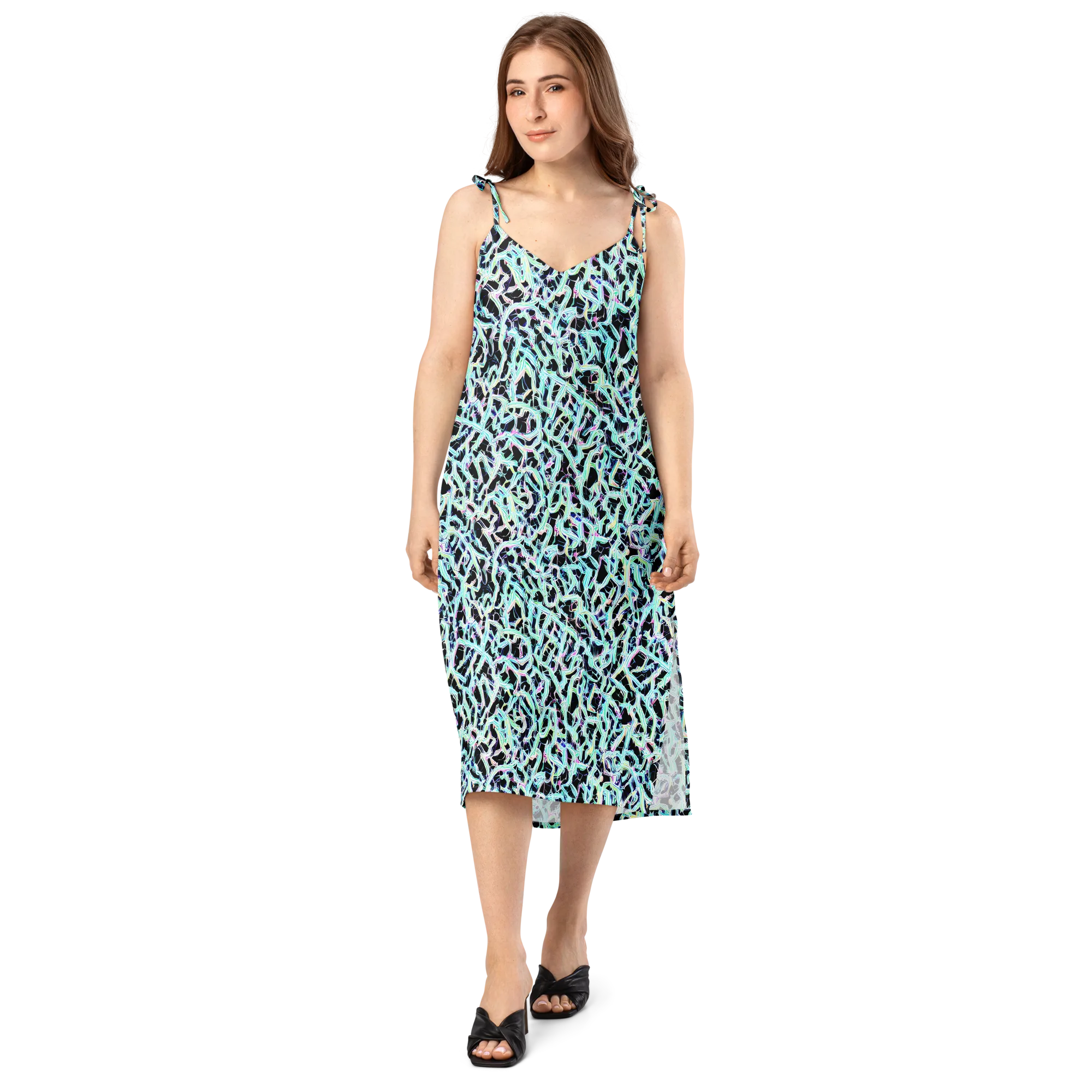 Quantum Weave on Slip Dress — Front