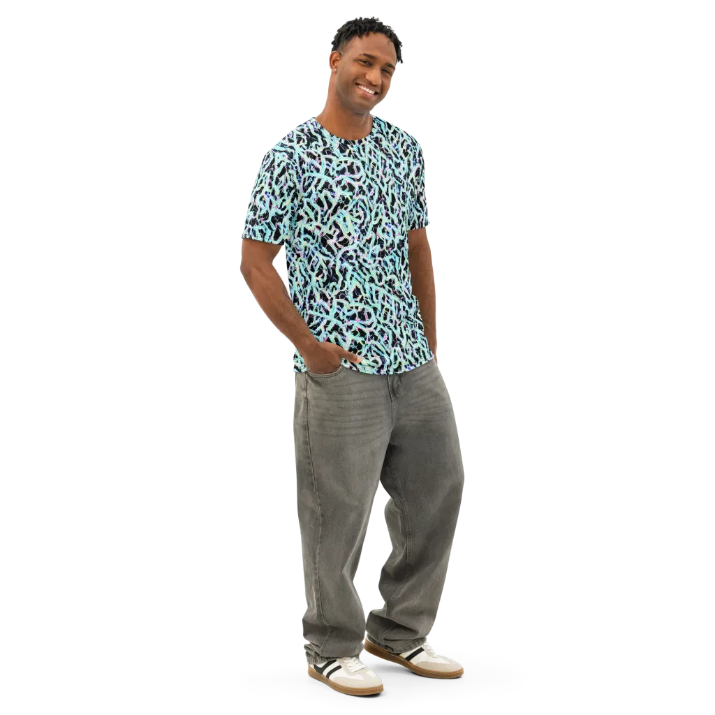 Quantum Weave on Men's Cotton Crew Neck T-Shirt — Right Front