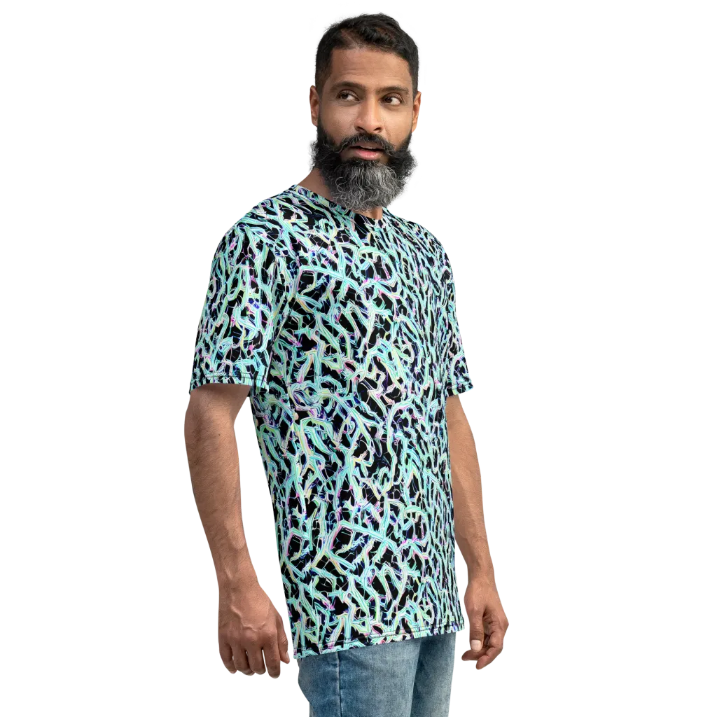 Quantum Weave on Men's Crew Neck T-Shirt — Right