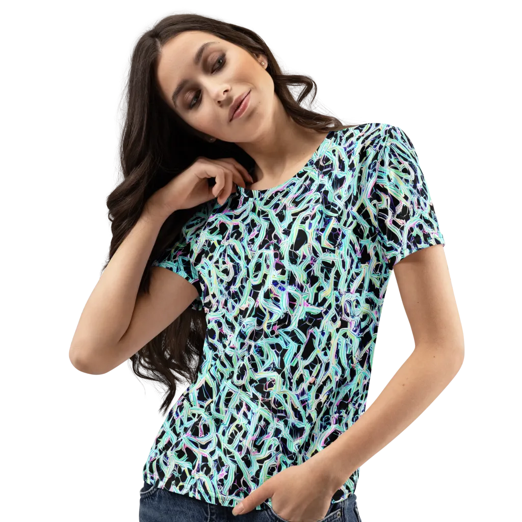 Quantum Weave on Women's Crew Neck T-Shirt — Left Front